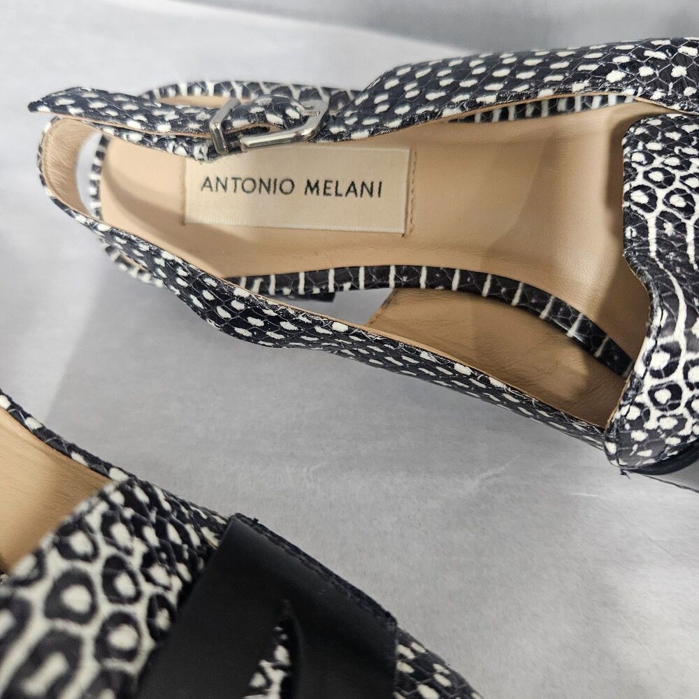 Antonio Melani Italian Leather Charpay Snakeprint Slingback Sandals Leather 6.5 - Picture 6 of 7